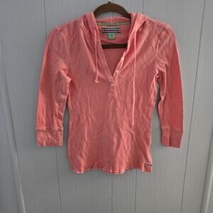 Polo Jeans Co. Vintage Hooded Henley Size Medium Ralph Lauren Y2K Preppy Coastal